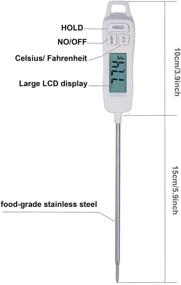 img 2 attached to 🔥 Digital Meat Thermometer with Super Long Probe for Accurate Cooking: BBQ, Grill, Smoker, Deep Fry