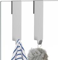 🚿 funleu shower door hooks: convenient stainless steel towel hooks for frameless glass shower door - set of 2, silver logo