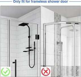 img 3 attached to 🚿 FUNLEU Shower Door Hooks: Convenient Stainless Steel Towel Hooks for Frameless Glass Shower Door - Set of 2, Silver