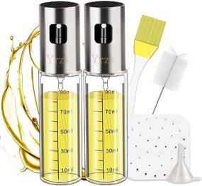 img 4 attached to 2 Pack Glass Yrzx Oil Sprayer Mister for Cooking, Olive Oil Dispenser Bottle for Kitchen, Salad, Baking, Grilling, Air Fryer