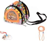 🐹 linifar hamster carrier bag: breathable & portable small animal travel bag with detachable strap zipper for hedgehog, rat, squirrel, sugar glider, and tortoise logo