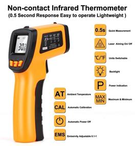 img 2 attached to RZ420E RZ520E GM320 Infrared Temp Gun Thermometer: Accurate Non-Contact Digital Laser Infrared Thermometer for Industrial and Household Use (-58°F to 788°F)