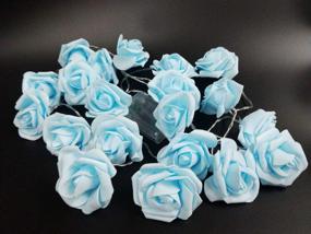 img 2 attached to 🌹 Fantasee LED Rose Flower String Lights: Stunning Blue Rose Blue Lights for Weddings, Parties, and Indoor/Outdoor Decorations (6.6ft 20LED)