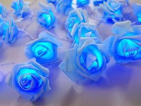 img 4 attached to 🌹 Fantasee LED Rose Flower String Lights: Stunning Blue Rose Blue Lights for Weddings, Parties, and Indoor/Outdoor Decorations (6.6ft 20LED)