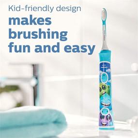 img 2 attached to Philips Sonicare for Kids 7+ Genuine Replacement Toothbrush Heads - 2 Brush Heads, Turquoise and White, Standard - HX6032/94