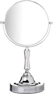 🪞 sagler vanity mirror chrome 6-inch tabletop two-sided swivel with 10x magnification, 11-inch height, chrome finish logo