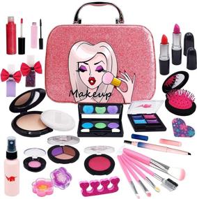 img 4 attached to 🎀 Kid-Friendly Girls' Makeup Set: Washable and Child-Safe Beauty Toys