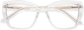 img 4 attached to 😎 AMOMOMA AM6031 TR90 Oversized Blue Light Reading Glasses for Women - Stylish Square Cat Eye Design