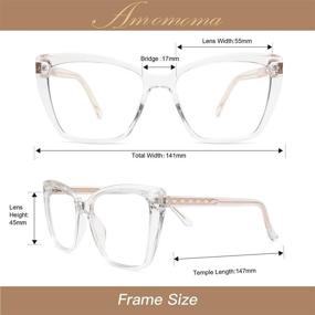 img 1 attached to 😎 AMOMOMA AM6031 TR90 Oversized Blue Light Reading Glasses for Women - Stylish Square Cat Eye Design