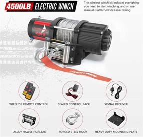 img 3 attached to 🔧 12V 4500LBS Электрический стальной трос ATV Лебедка комплект для буксировки ATV/UTV на прицепе для бездорожья - FIERYRED с беспроводным пультом управления и кронштейном для монтажа