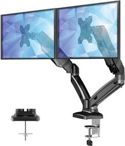 img 4 attached to 🖥️ HUANUO Dual Monitor Stand - Fully Adjustable Gas Spring LCD Monitor Arm VESA Mount for 13" to 27" Flat and Curved Computer Screens - Each Arm Supports Up to 17.6lbs