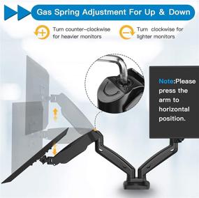 img 1 attached to 🖥️ HUANUO Dual Monitor Stand - Fully Adjustable Gas Spring LCD Monitor Arm VESA Mount for 13" to 27" Flat and Curved Computer Screens - Each Arm Supports Up to 17.6lbs