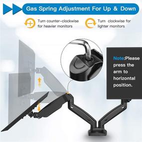 img 1 attached to 🖥️ Стойка для двух мониторов HUANUO - полностью регулируемая газовая пружинная рука для ЖК-монитора с креплением VESA для плоских и изогнутых компьютерных экранов от 13 "до 27" - каждая рука поддерживает до 17.6 фунтов.