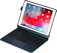 🔌 10.2 2021 9th, 2020 8th, 2019 7th gen ipad keyboard case - backlit, 360 rotatable, wireless, clickable touchpad - compatible with ipad air 10.5 2019, ipad pro 10.5 2017 - forest logo