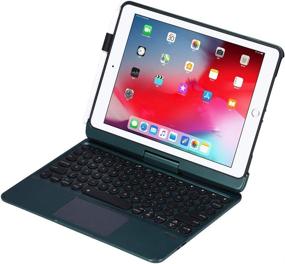 img 4 attached to 🔌 10.2 2021 9th, 2020 8th, 2019 7th Gen iPad Keyboard Case - Backlit, 360 Rotatable, Wireless, Clickable Touchpad - Compatible with iPad Air 10.5 2019, iPad Pro 10.5 2017 - Forest