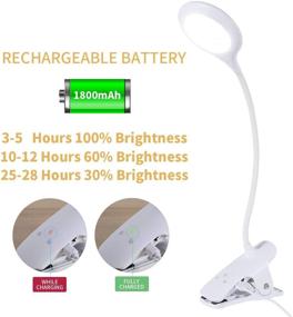 img 1 attached to LACOKI LED Reading Light: USB Rechargeable, Clip-On Lamp with 28 LEDs, 9 Adjustable Brightness and 3 Color Options, Eye-friendly Book Light for Bedtime Reading and Desk Use