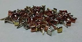 img 3 attached to 100ct Metallic Metals Colored Mini Square Brads - Bulk Pack