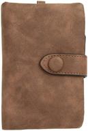 👛 women's slim bifold clutch wallet - small pu leather wristlet handbag with zipper - money organizer coin purse featuring id card window logo