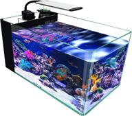 🐠 gankpike 10-gallon rimless low iron ultra clear glass saltwater aquarium marine fish tank with lid, protein skimmer, led light, heater, lcd digital thermometer, and pump - ideal for reef tank logo