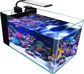 img 4 attached to 🐠 GankPike 10-Gallon Rimless Low Iron Ultra Clear Glass Saltwater Aquarium Marine Fish Tank with Lid, Protein Skimmer, LED Light, Heater, LCD Digital Thermometer, and Pump - Ideal for Reef Tank