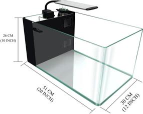 img 1 attached to 🐠 GankPike 10-Gallon Rimless Low Iron Ultra Clear Glass Saltwater Aquarium Marine Fish Tank with Lid, Protein Skimmer, LED Light, Heater, LCD Digital Thermometer, and Pump - Ideal for Reef Tank