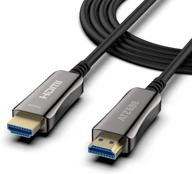 💡 оптоволоконный hdmi-кабель 60 футов - высокоскоростной 18 гбит/с, 4k@60 гц, 4:4:4/4:2:2/4:2:0, hdr, dolby vision, hdcp2.2, arc, 3d - тонкий и гибкий оптоволоконный hdmi-кабель от atzebe. логотип