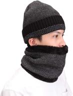 stay cozy and stylish: explore kratarc winter warm scarf beanie hat knit fleece neck gaiter set for men and women - perfect outdoor accessory logo