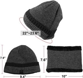 img 3 attached to Stay Cozy and Stylish: Explore KRATARC Winter Warm Scarf Beanie Hat Knit Fleece Neck Gaiter Set for Men and Women - Perfect Outdoor Accessory