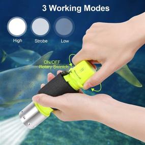 img 1 attached to 🔦 Oumers Waterproof Diving Flashlight - Super Bright LED Underwater Torch for Scuba Diving and Outdoor Activities