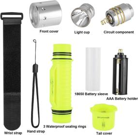 img 2 attached to 🔦 Oumers Waterproof Diving Flashlight - Super Bright LED Underwater Torch for Scuba Diving and Outdoor Activities