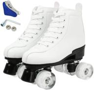 👟 classic high-top pu leather double-row roller skates for women, men, and girls – four-wheel unisex roller skates logo