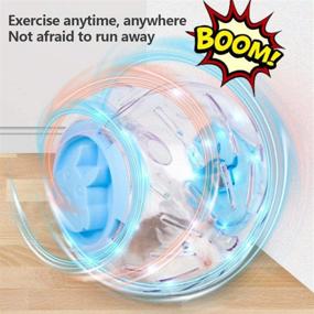 img 2 attached to 🐹 JUILE YUAN Mini 4.9 inch Small Animal Hamster Run Exercise Ball Toy - Transparent Running Ball for Hamsters, Dog Toy Ball with Automatic Light Feature