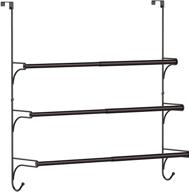 🛁 bronze auledio triple bathroom towel holder rack with hooks - adjustable over the door logo