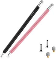 🖊️ 2-pack stylus for ipad - stylushome 2-in-1 rotatable capacitive stylus pens for apple/iphone/ipad pro/mini/air/android/microsoft/surface - universally compatible touch screen stylus - black/rose gold logo