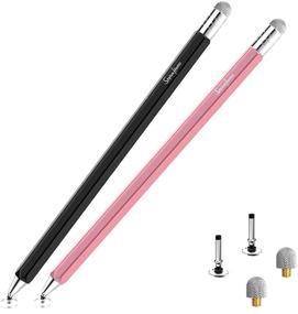 img 4 attached to 🖊️ 2-Pack Stylus for iPad - StylusHome 2-in-1 Rotatable Capacitive Stylus Pens for Apple/iPhone/iPad Pro/Mini/Air/Android/Microsoft/Surface - Universally Compatible Touch Screen Stylus - Black/Rose Gold