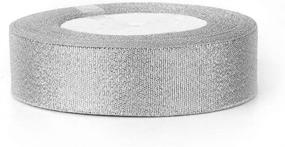 img 1 attached to 🎀 Fashewelry 5 Rolls Double Sided Glitter Metallic Sparkle Organza Ribbon: 125 Yards of Sparkly Silver Fabric for Crafting, Weddings, Parties, Birthdays, and Gift Wrapping!