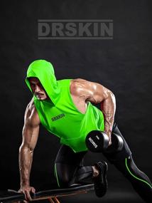 img 2 attached to DRSKIN Men's Hooded Tank Tops: Ultimate Muscle Building Sleeveless Shirts for Intense Gym Workouts