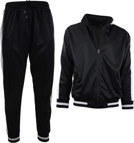 img 3 attached to 🏃 Black Athletic Tracksuit Set for Men - Men's Clothing Style 877