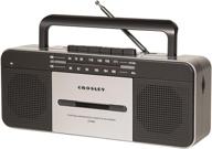 портативный кассетный плеер crosley ct101a-gy серого цвета с bluetooth и am/fm радио логотип