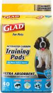 ultra-absorbent activated charcoal dog training pads by glad for pets - perfect for training new puppies - ideal dog pads for training, dog pee pads, and puppy training logo