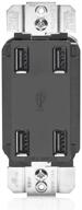 💡 leviton black usb4p-e high speed 4-port usb charger with 4.2-amp power logo