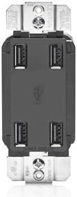 img 4 attached to 💡 Leviton Black USB4P-E High Speed 4-Port USB Charger with 4.2-Amp Power