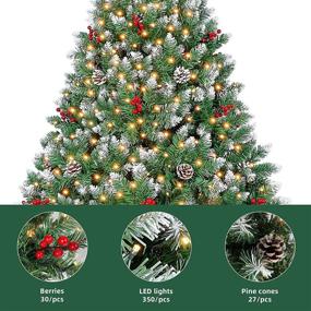 img 3 attached to Anbero 6ft Pre Lit Artificial Christmas Tree with 350 LEDs 🎄 for Party Decoration - Flame Retardant PVC Branches, 8 Flashing Modes, Metal Stand