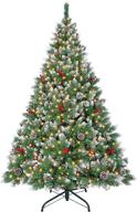 anbero 6ft pre lit artificial christmas tree with 350 leds 🎄 for party decoration - flame retardant pvc branches, 8 flashing modes, metal stand logo