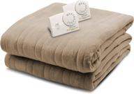 👑 queen size taupe brown biddeford electric heated blanket with analog controller and comfort knit logo