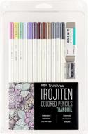 🖍️ tombow 51529 irojiten tranquil colored pencil set - premium 12 colored pencils, sharpener, & eraser logo