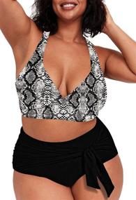 img 2 attached to 👙 Sovoyontee Triangle Swimsuit with Waisted Design - Sapphire Women's Clothing in Swimsuits & Cover Ups