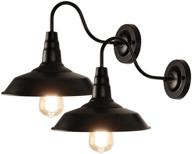 indoor barn lights, lynpon 2 pack black gooseneck wall sconce farmhouse 🏢 sconces industrial vintage barn light fixture exterior for warehouse modern wall porch indoor lighting логотип