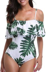 img 4 attached to Tempt Me Off Shoulder Monokini Swimwear Women's Clothing and Swimsuits & Cover Ups