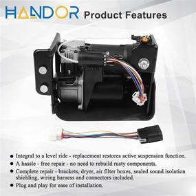 img 1 attached to 🚗 Handor 949-099 4J-0003C AirRide Suspension Compressor Pump for 2001-2016 Chevy Tahoe Avalanche Suburban Cadillac Escalade GMC Yukon XL 1500 | Replacement #15254590 949-001 with Wire Harness